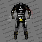 Maverick Vinales Aprilia Winter Test 2024 Motorcycle Leather Racing Suit Back